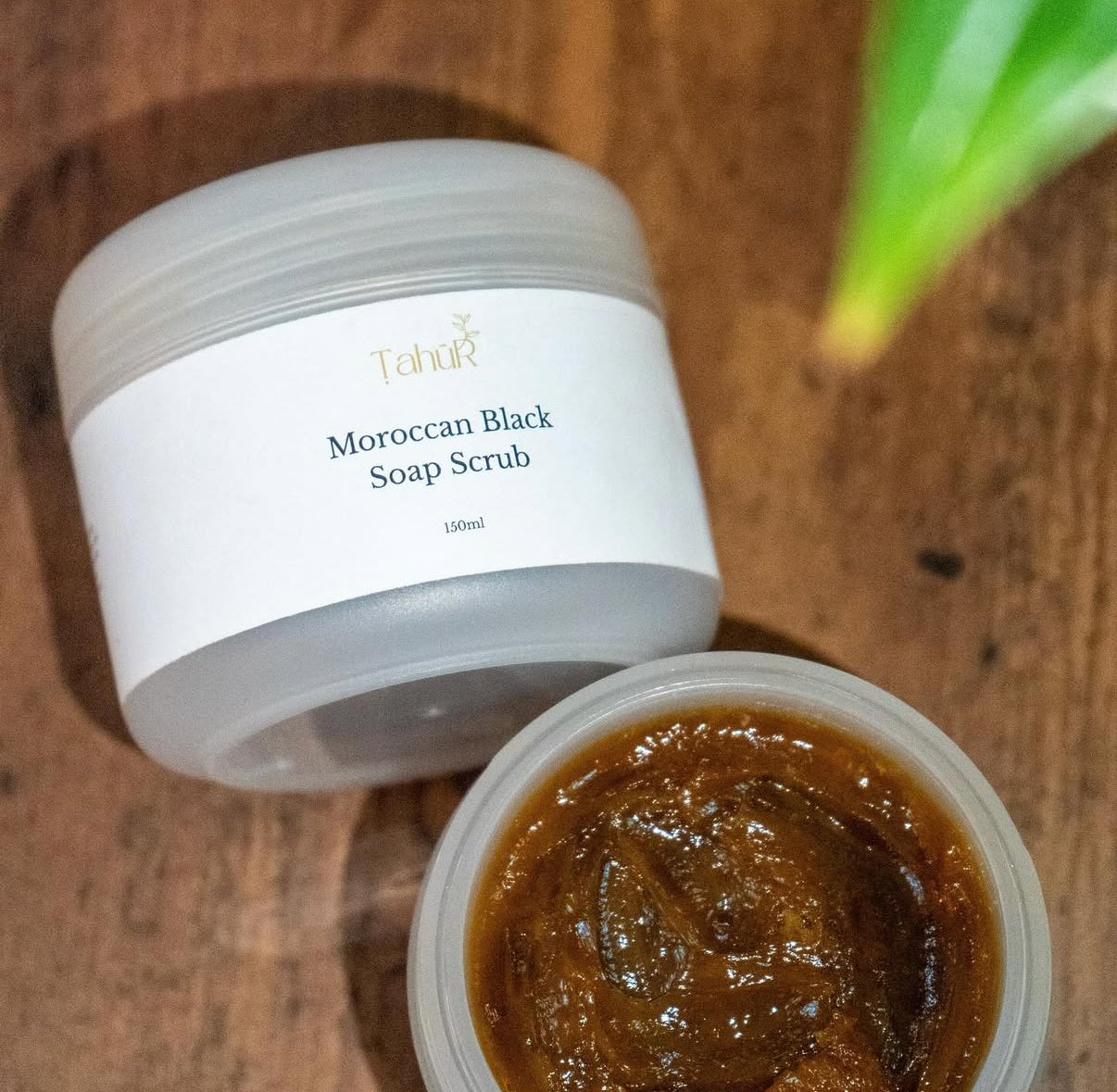 Authentic Moroccan Black Soap Scrub + Kessa Glove (Bundle)