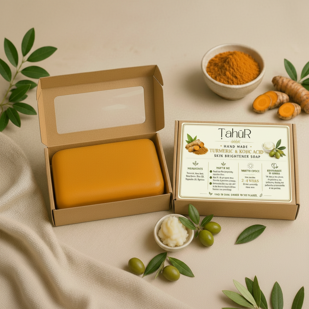 Turmeric and Kojic Acid Soap + Exfoliating Pouch (Bundle)